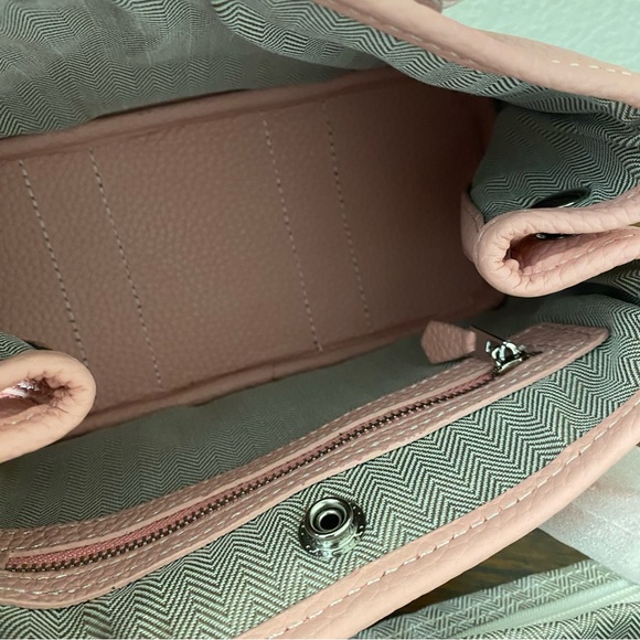 Confetti Light Pink 25 CM Togo Leather Satchel Tote Bag Wide Crossbody Strap C1 - Picture 3 of 9